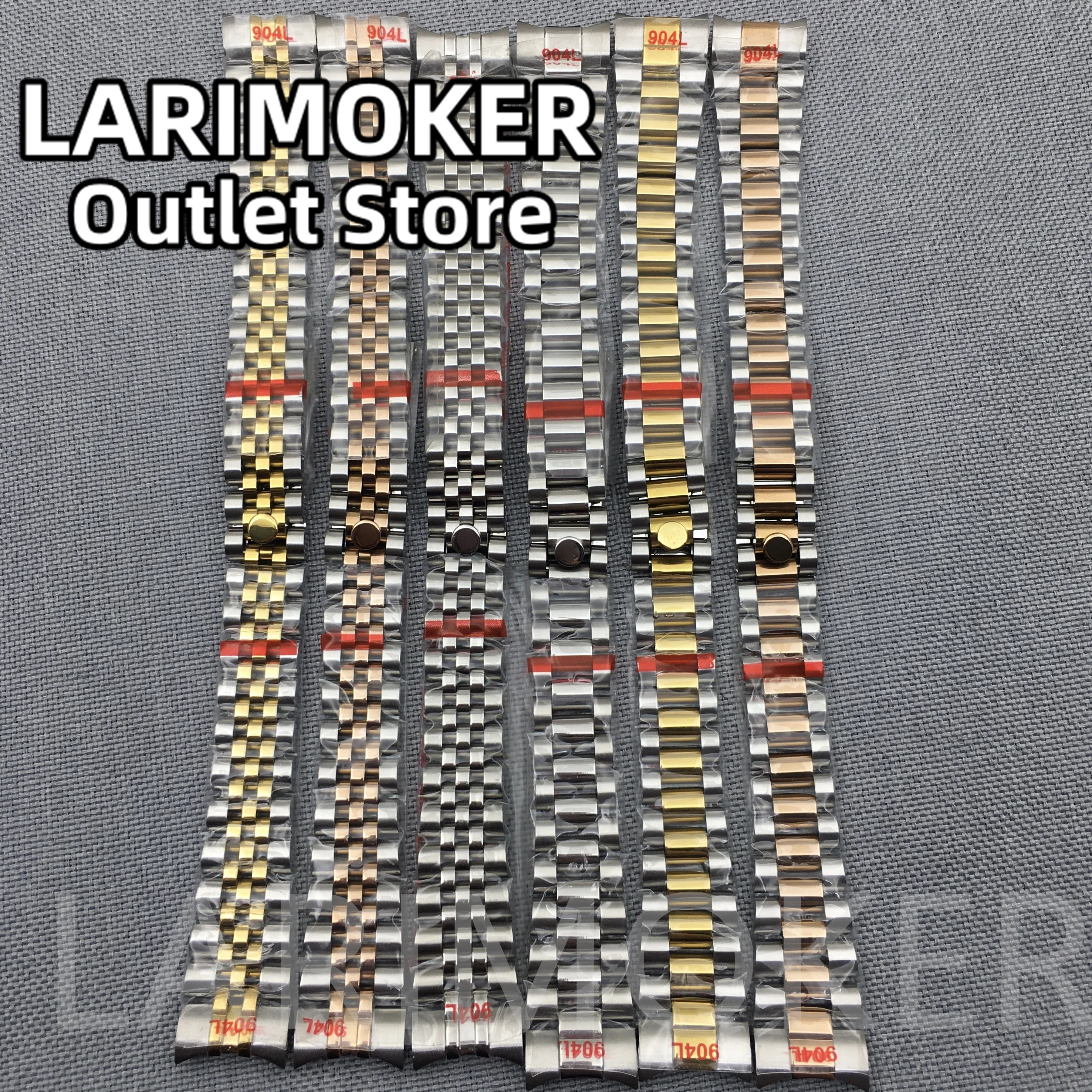 

LARIMOKER 17mm Silver Gold Rose Gold Bracelet 904L Stainless Steel Band Folding Buckle Fit 31mm Watch Case For Women Watch