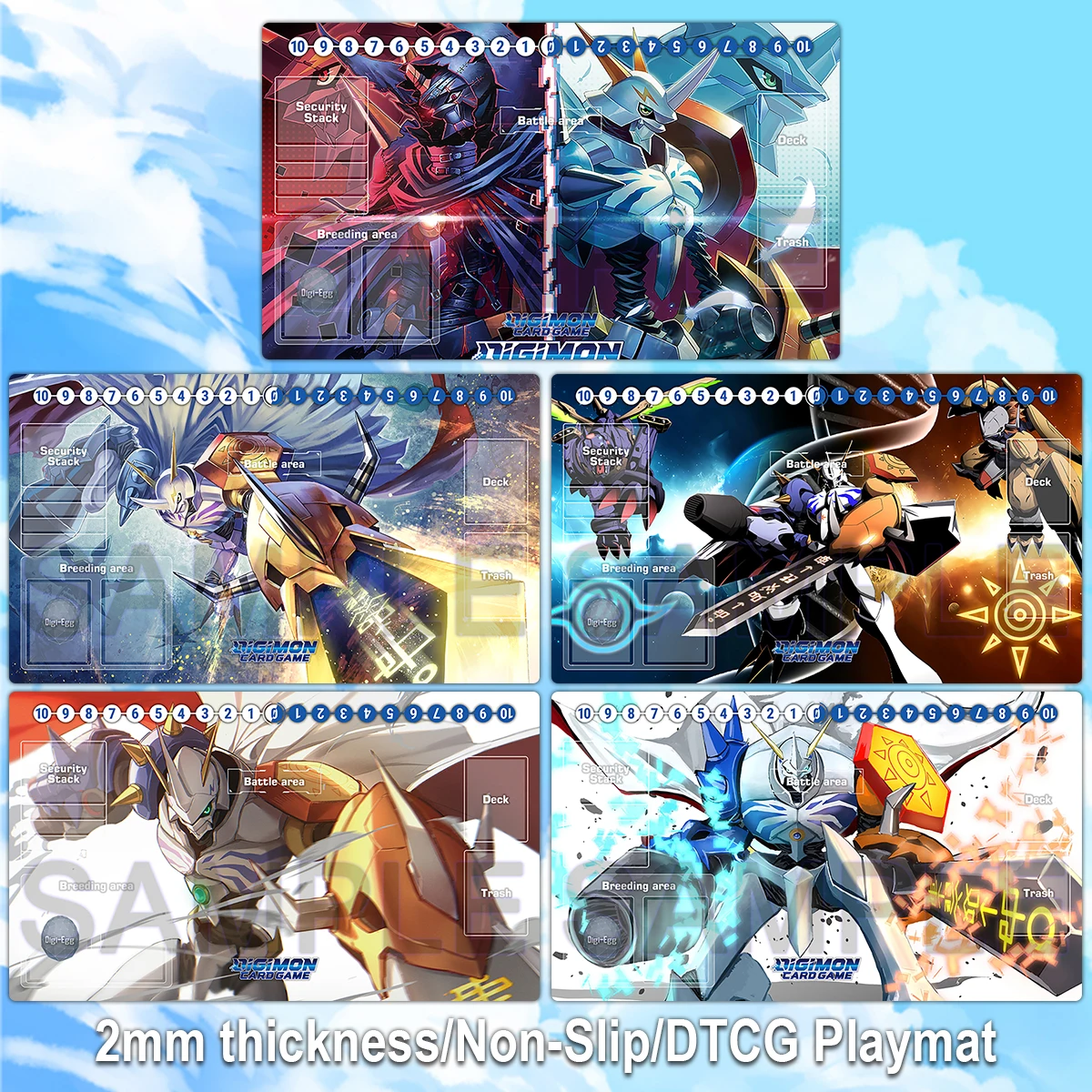 

Digimon Playmat Omnimon TCG CCG Mat Omegamon Royal Knights Pad WarGreymon‌ Trading Card Game Mat Mousepad Free Bag 600x350x2mm