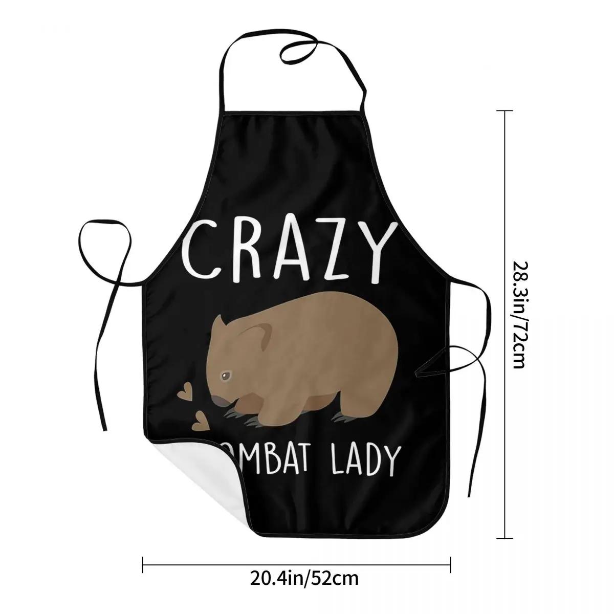 Crazy Wombat Lady Aprons Chef Cooking Cuisine Tablier Waterproof Bib Kitchen Cleaning Pinafore for Women Men Gardening