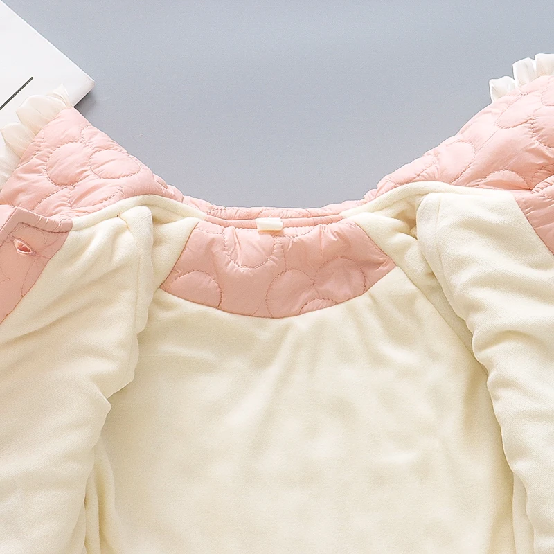 Baby Mädchen Baumwolljacke Herbst und Winter Mädchen einfarbige Revers Baumwolljacke süße dicke Baumwolljacke für Mädchen