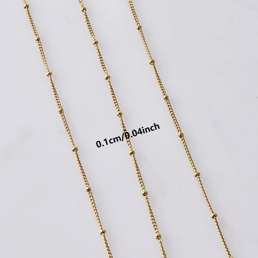 Seitenverschluss-Perlenkette, lange Halskette für Damen und Herren, Accessoires, Edelstahl-Perlenkette, DIY-Anhänger, Großhandel – Detail 6