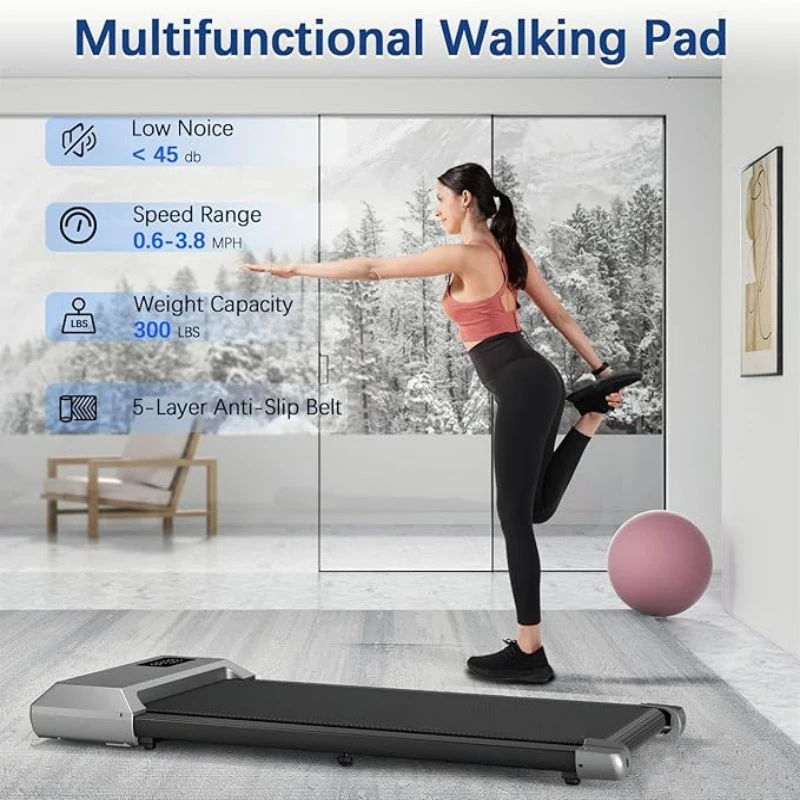 300lbs Treadmill for Home 2.5HP Treadmills Walking Pad LCD Digital Data Display 2in1 Walking Running Fitness Exercise Machine