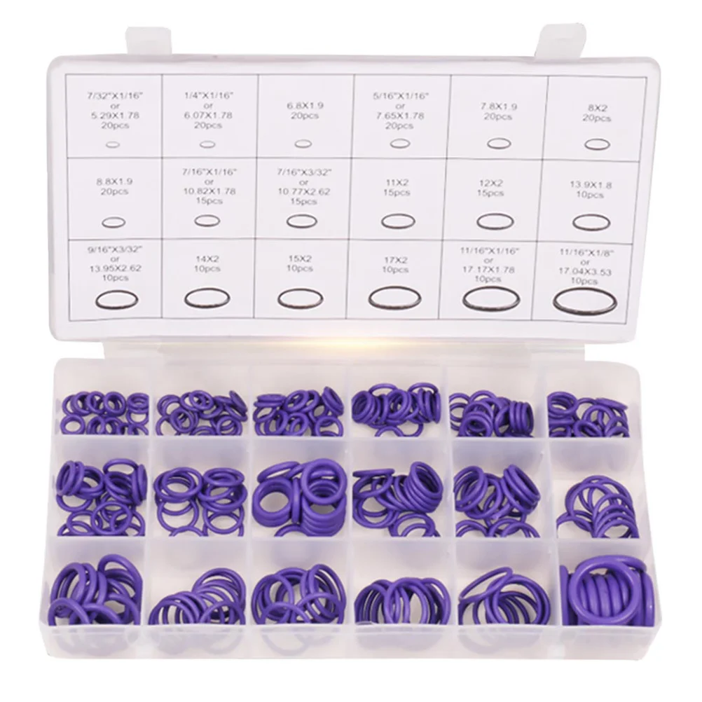 270 Pcs O- Rubber Gasket Assortment Kits Sealing Car Repair Compressor Accessories Washer