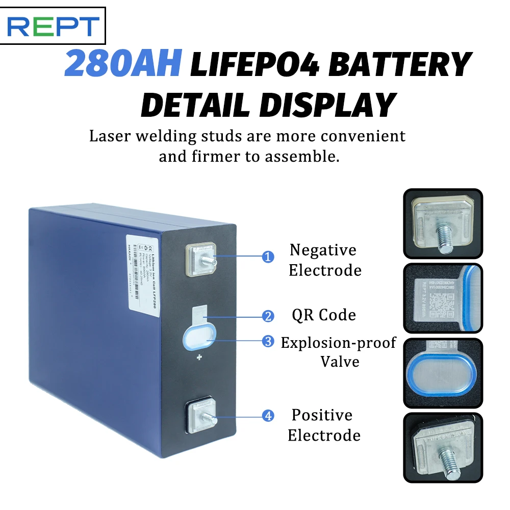 Lifepo4 3.2V 280Ah Original Brand New Recharegable Lithium Batteries 4-16PCS For DIY Solar System Boat Car Audio Outdoor Power