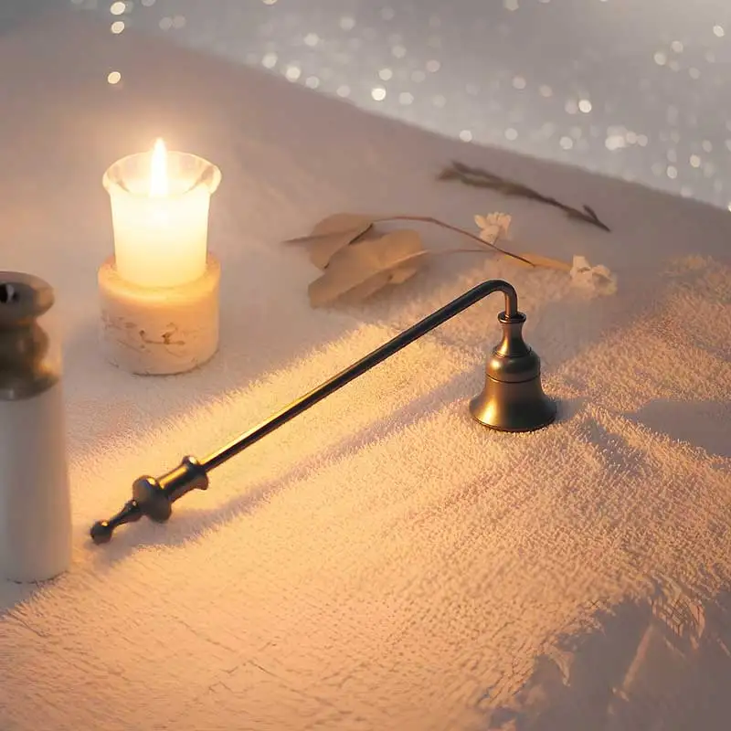 Candle Extinguishing Hood Bell Long/Short Handle Metal Small Horn Candle Extinguisher Cover Aromatherapy Candle Tool Non Blowing
