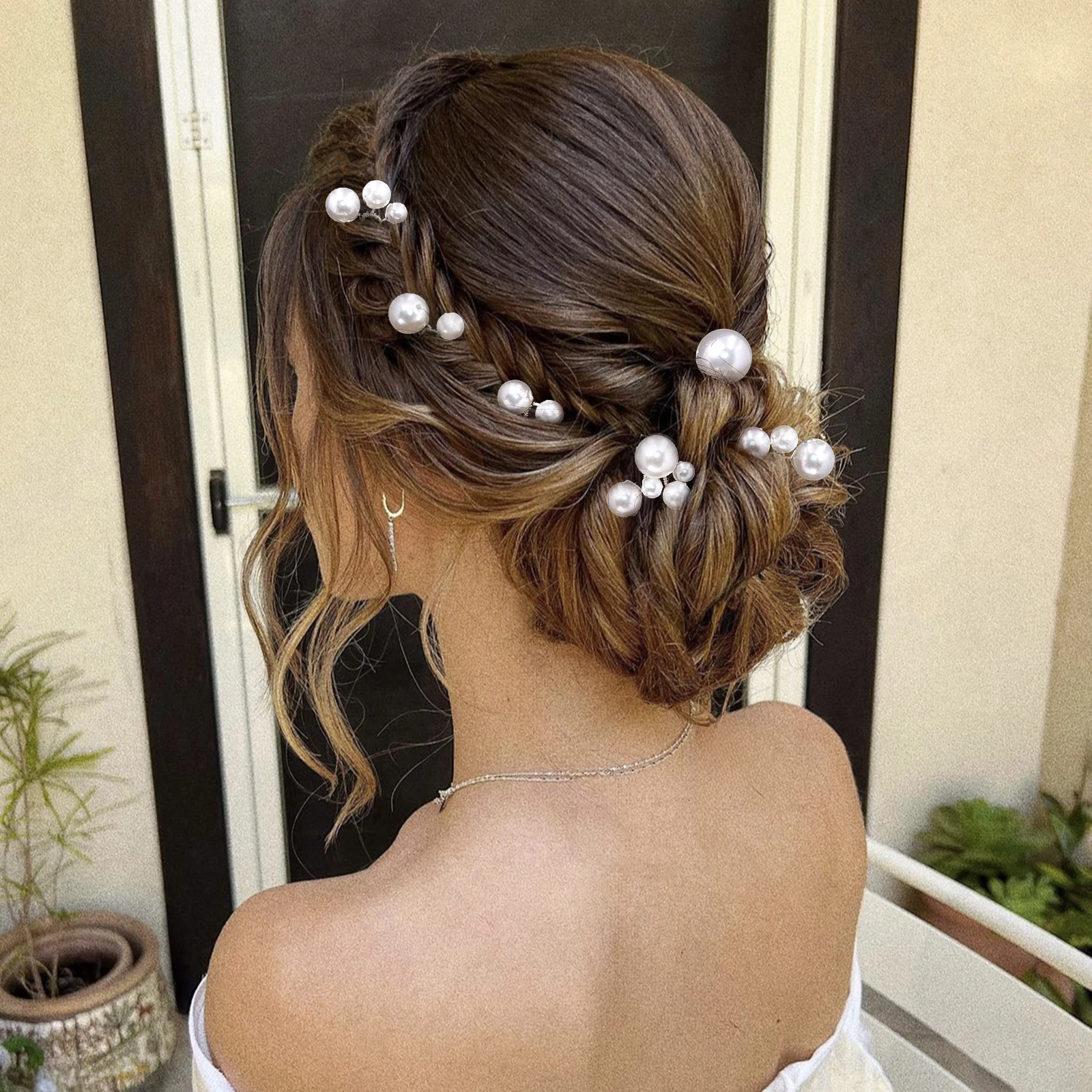 Wedding Bride Hair Accessories A Set of Pearl Hair Forks Wedding Hairstyle Design Ornaments Simplicity Women U-shaped Pin HP733