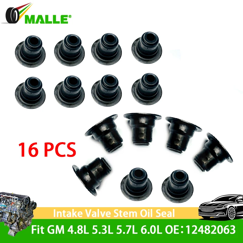 

16X Intake Valve Stem Oil Seal 12482063 Fit 4.8 5.3 5.7 6.0L Engine LS1 LS3 For Buick LaCrosse Lucerne Chevrolet Camaro Malibu