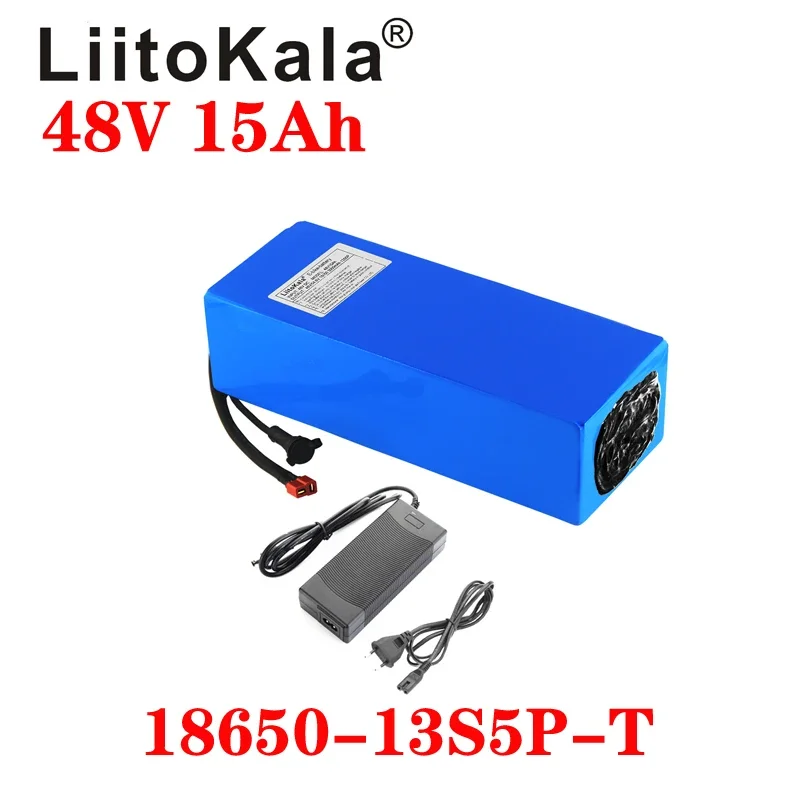 LiitoKala 48v 15ah 48V Battery Pack  15AH 1000W Electric Bicycle   Lithium Ion  30A BMS And 2A Charger