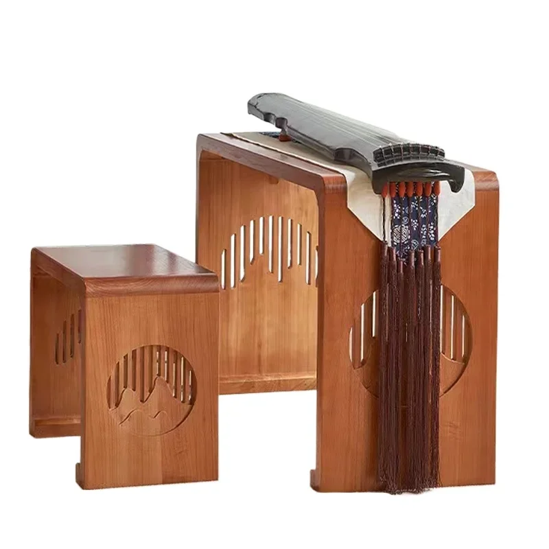 

Lacquered paulownia stool solid wood resonance guqin coffee table desk