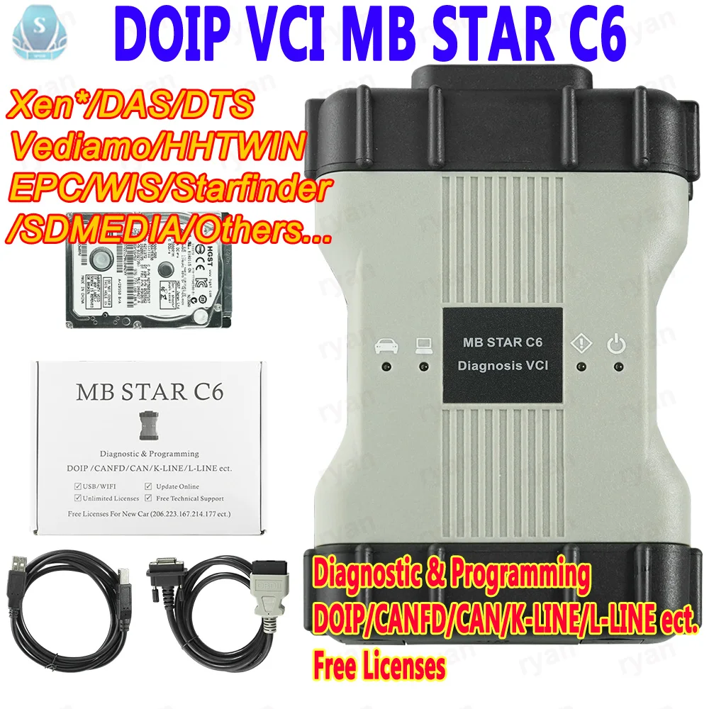 

2024.03 Mb Star C6 DOIP Wifi Multiplexer With SSD and Free license Update Online C6 VCI Auto Programming Diagnostic Tool