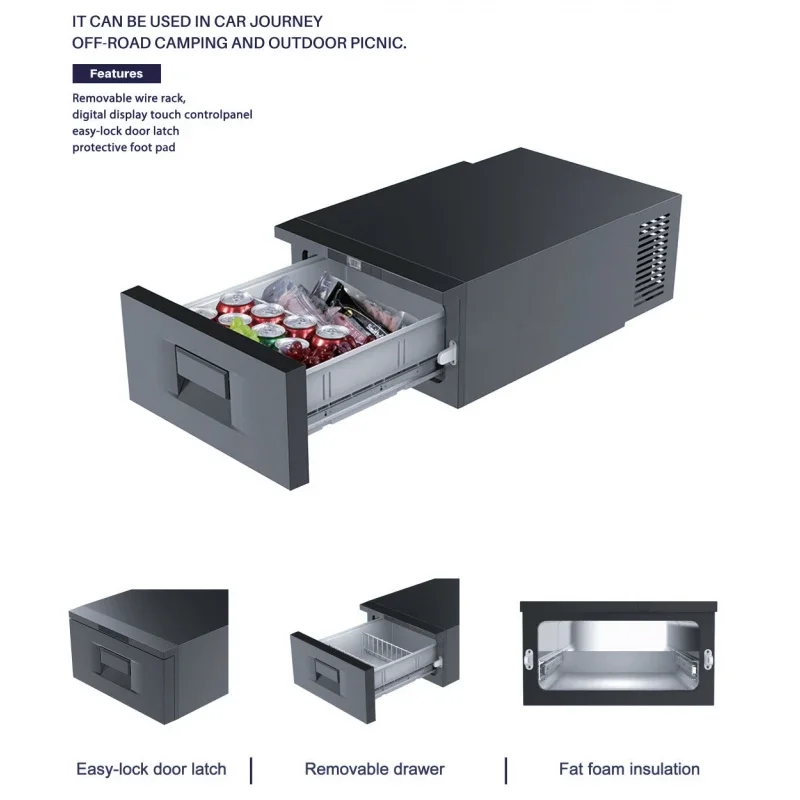 حار بيع 20-95L تيار مستمر التيار المتناوب مناطق مزدوجة شحن الطاقة الشمسية ثلاجة كبيرة محمولة الفريزر 12 فولت الثلاجة لسيارة شاحنة رحلة الطريق السفر