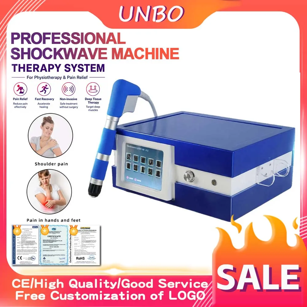 Shockwave Therapy Machine ESWT Radial Physiotherapy Pain Relief Muscle Relaxation Adjustable Energy Frequency 5 Probes Clinic
