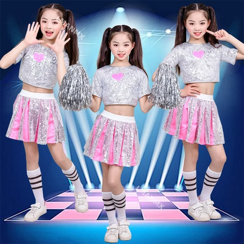 

New modern performance costume, children's performance costume, sequin dance costume set