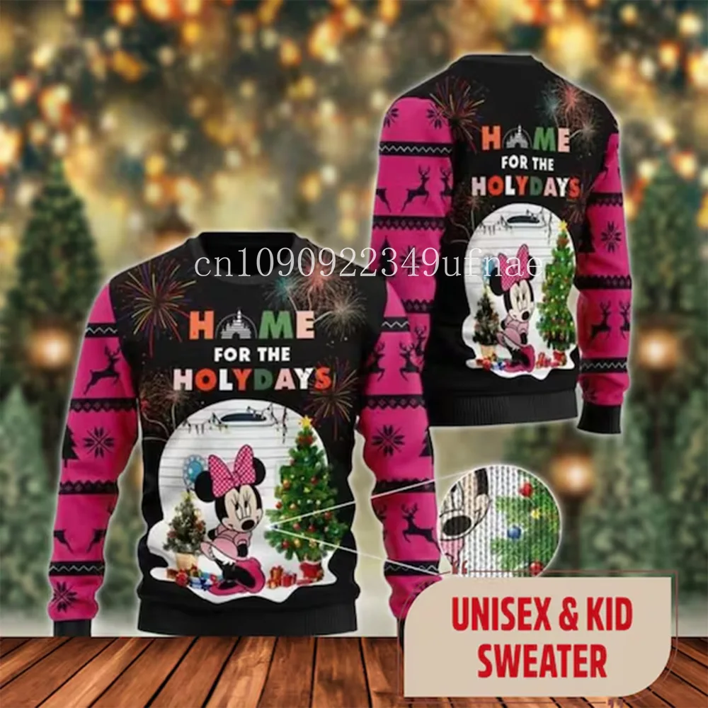 2025Disney  Christmas Sweater Men's Womens 3d Ugly Sweater Mickey Ugly Christmas Sweater Anime Xmas Gifts Sweater