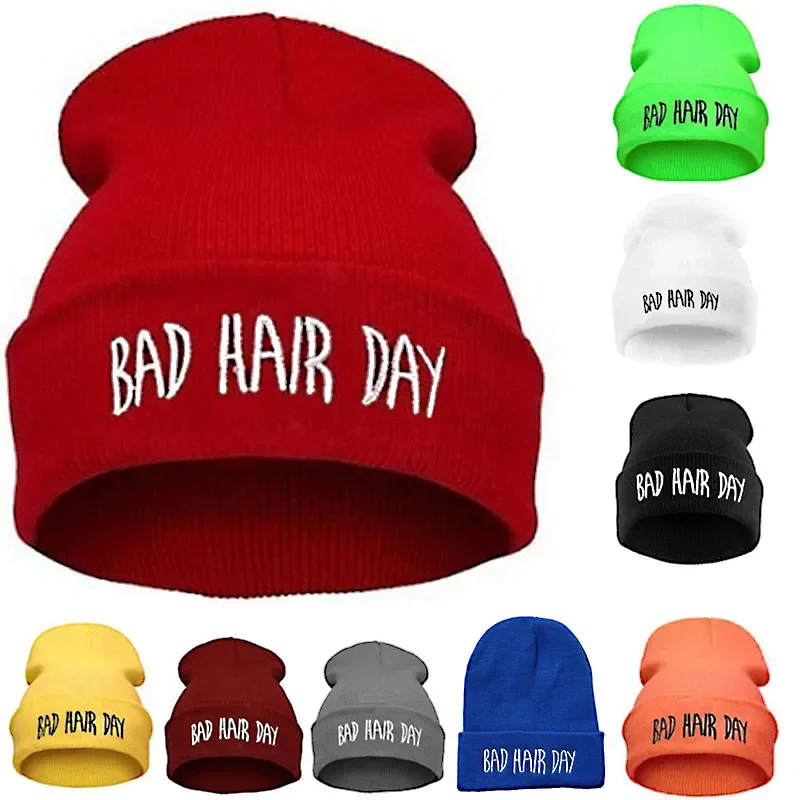Moda Sport Cappelli invernali caldi Capelli cattivi Giorno Lettera Berretti Berretto Donna Uomo Cappello Beanie Cappelli Hip Hop lavorati a maglia Cofano per unisex