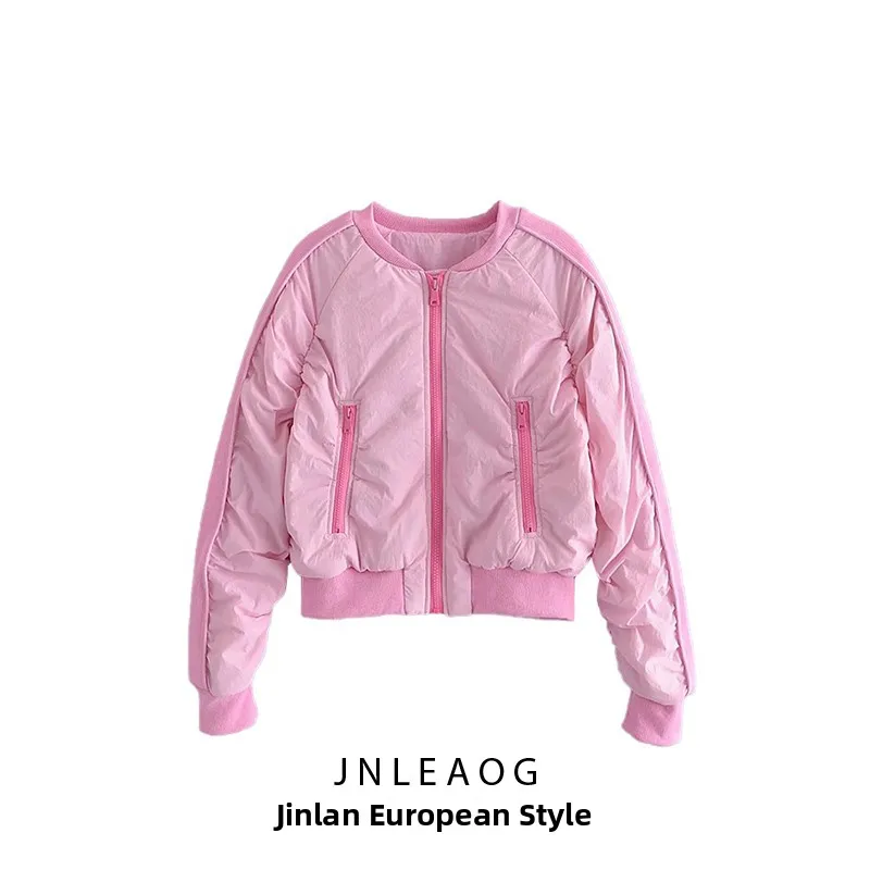 

Slim Fit ort Pilot Cotton Jaet Women's Design Sensation Autumn Winter New Sle Streetwear Polyester Fabric Zipper Closure