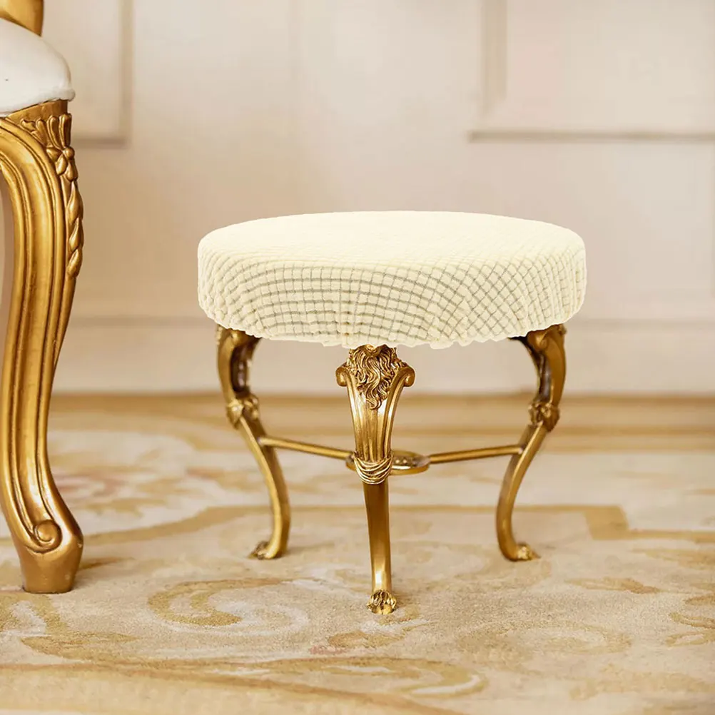 

2Pcs Round Chair Cover Elastic Stool Seat Protector Washable Reusable Anti-Wrinkle Tear Resistant for Home Restaurant Banquet