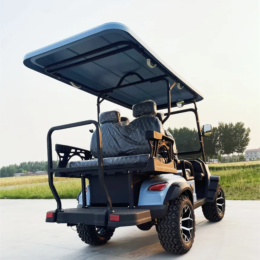 Private Club VIP Scooter Go Kart 72V Lithium Battery 2 Seats Farm Utility Vehicle Golf Cart Rear Cargo Box