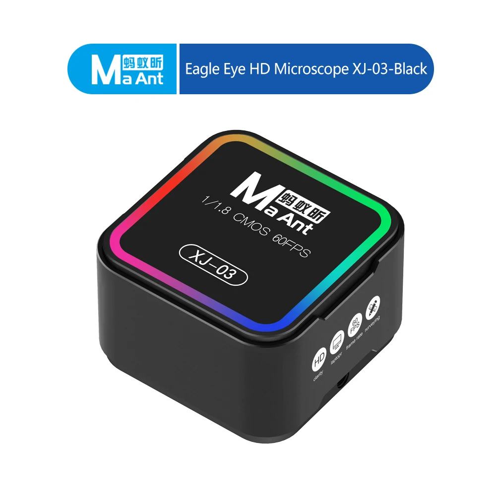Maant XJ-3 2K HD 60fps, met ingebouwde IMX347 1/1.8-sensor, HDMI- en USB-aansluiting voor beeldweergave, geschikt voor BGA-reparatie en CPU-solderen.