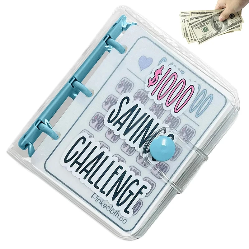 

1000 Mini Money Saving Binder Management Savings Challenges Book With Cash Envelope Saving Challenge Pockets Loose-leaf Notebook