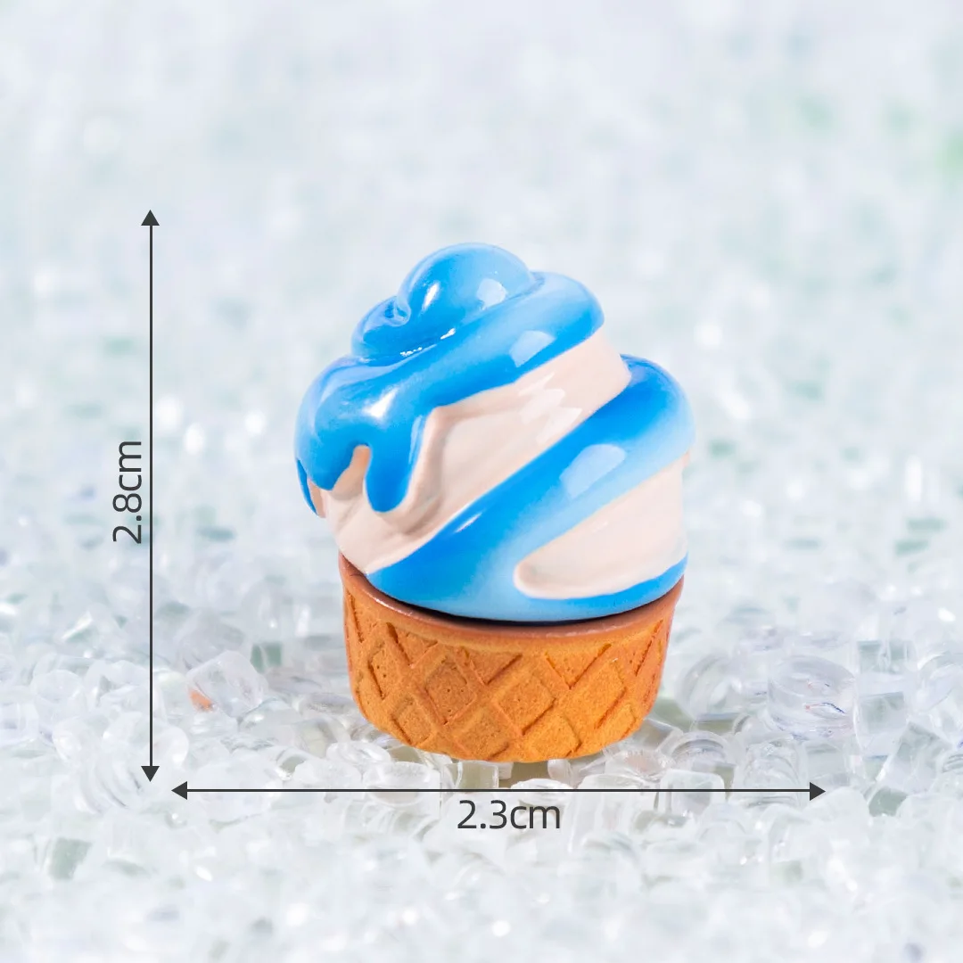 6pcs Creative Lifelike Ice Cream Cone Realistic Fake Food Miniature Dessert Props For Home Kitchen Shops Photography Decoration