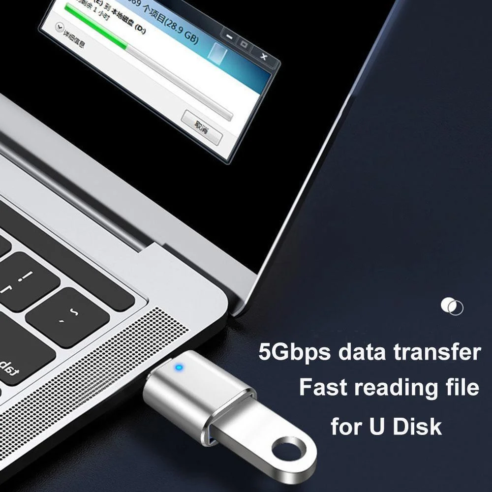 USB C إلى USB OTG محول USB C ذكر إلى USB A 3 0 أنثى محول مع مؤشر LED للهواتف الذكية اللوحية المحمول شحن سريع #4