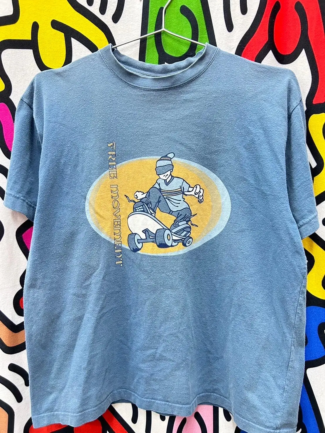 Vintage Y2K Skateboading Free Movement T Shirt size L