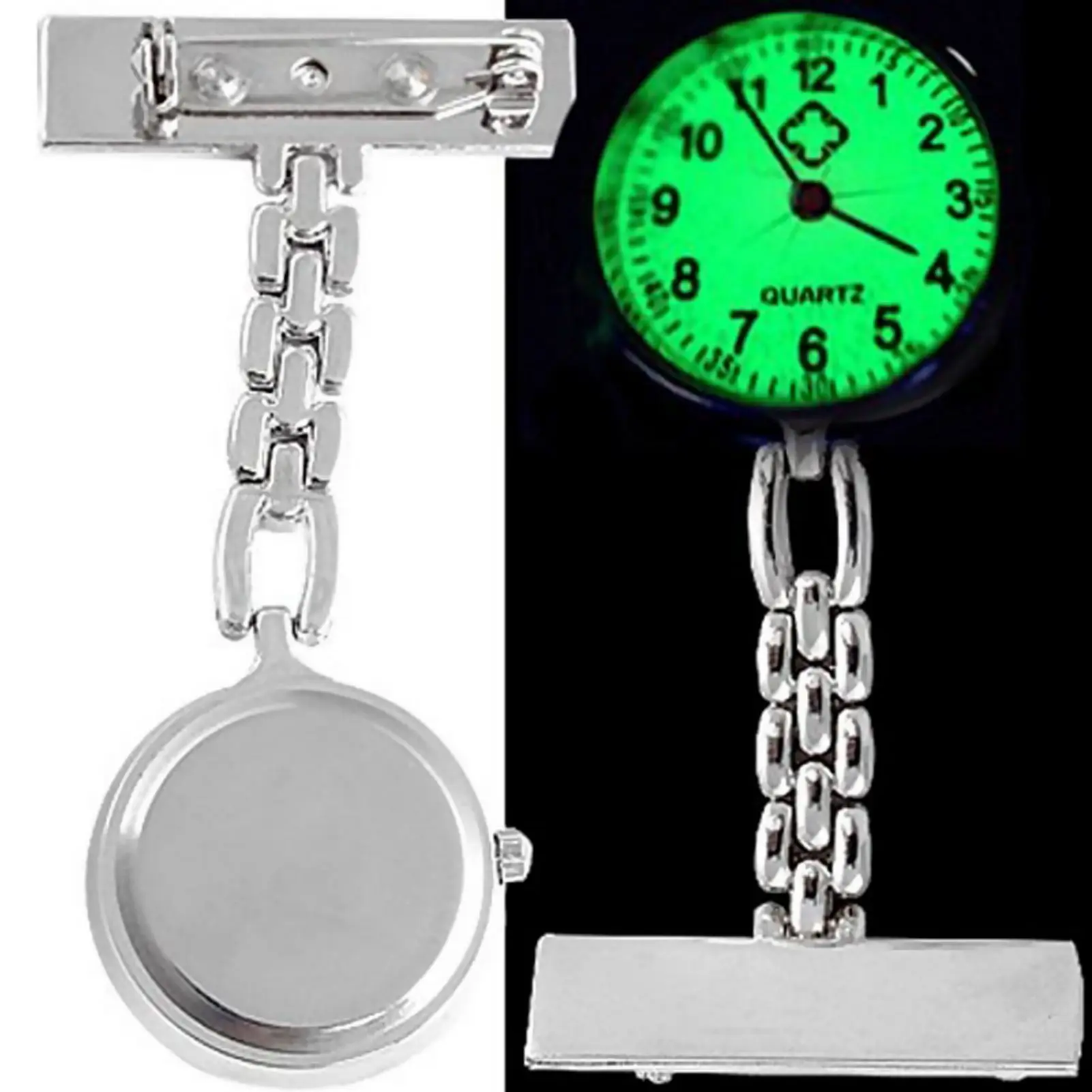 مضيئة ممرضة ووتش الاتصال الهاتفي قابل للسحب كليب على للمحترفين الطبيين ليلة الرؤية الأطباء ساعة معصم حزام سبيكة #1