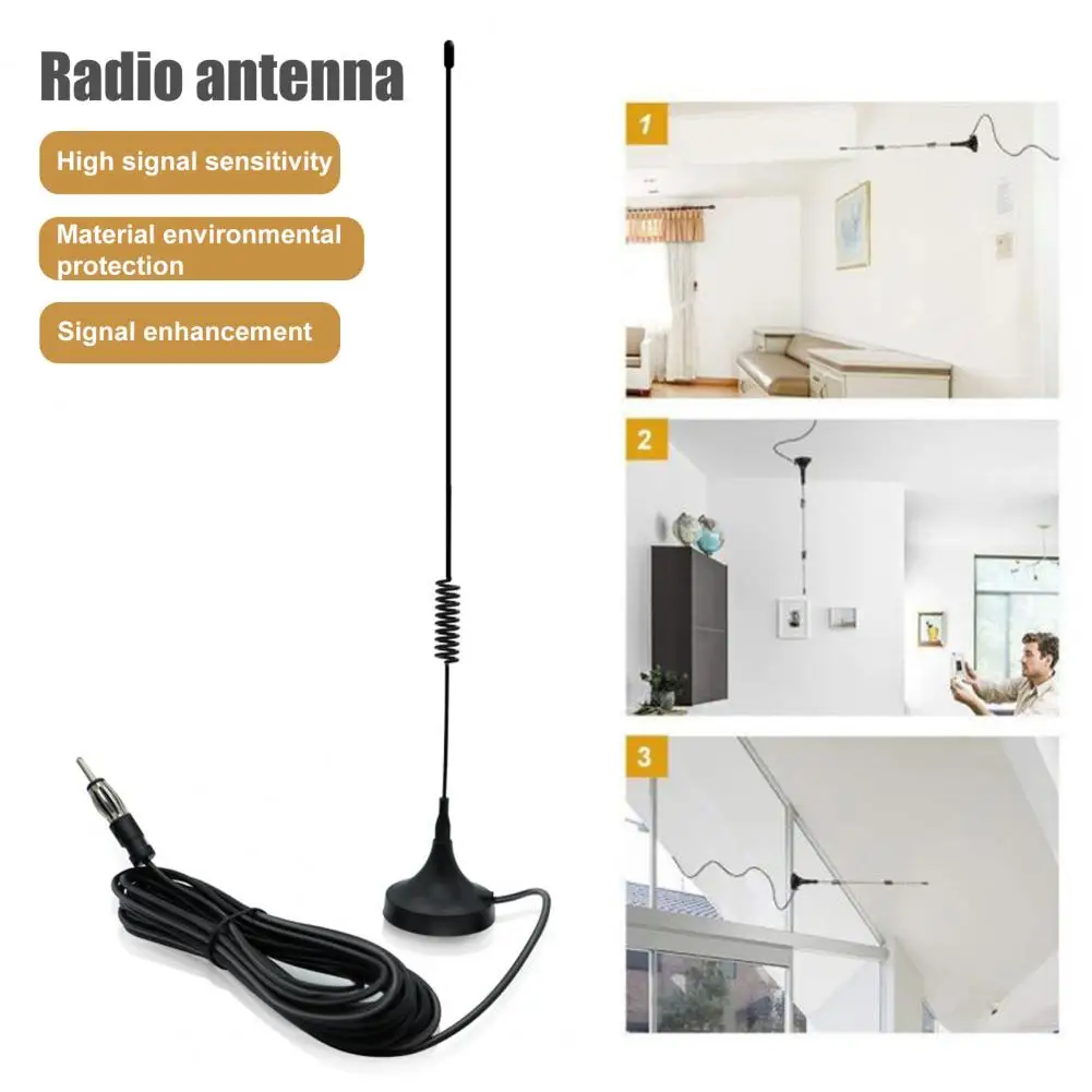 Car Antenna Dual Frequency Reception SMA Head External Digital Antenna FM Signal Booster Roof Antenna Car Accessories