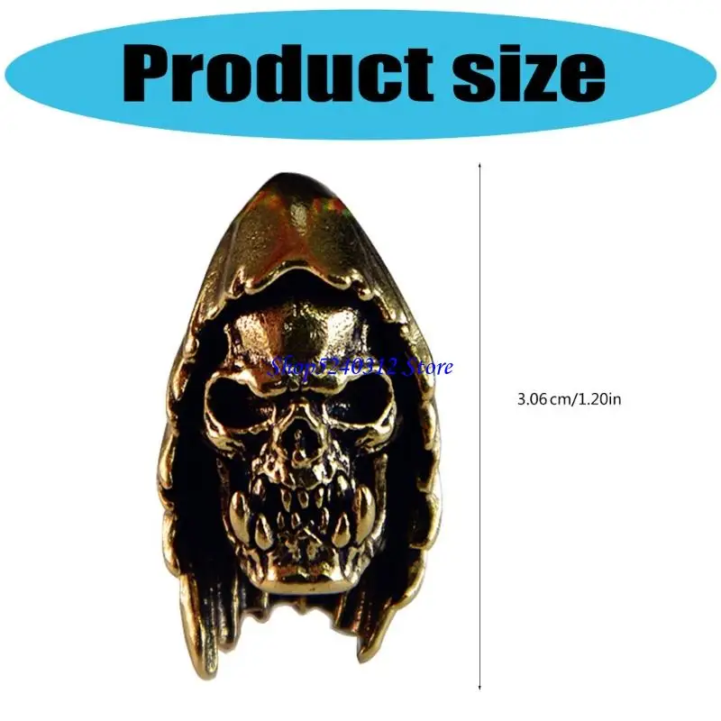 634C Brass Skull Pendant for Handmade Jewelry Gear Beads Charm DIY Accessories