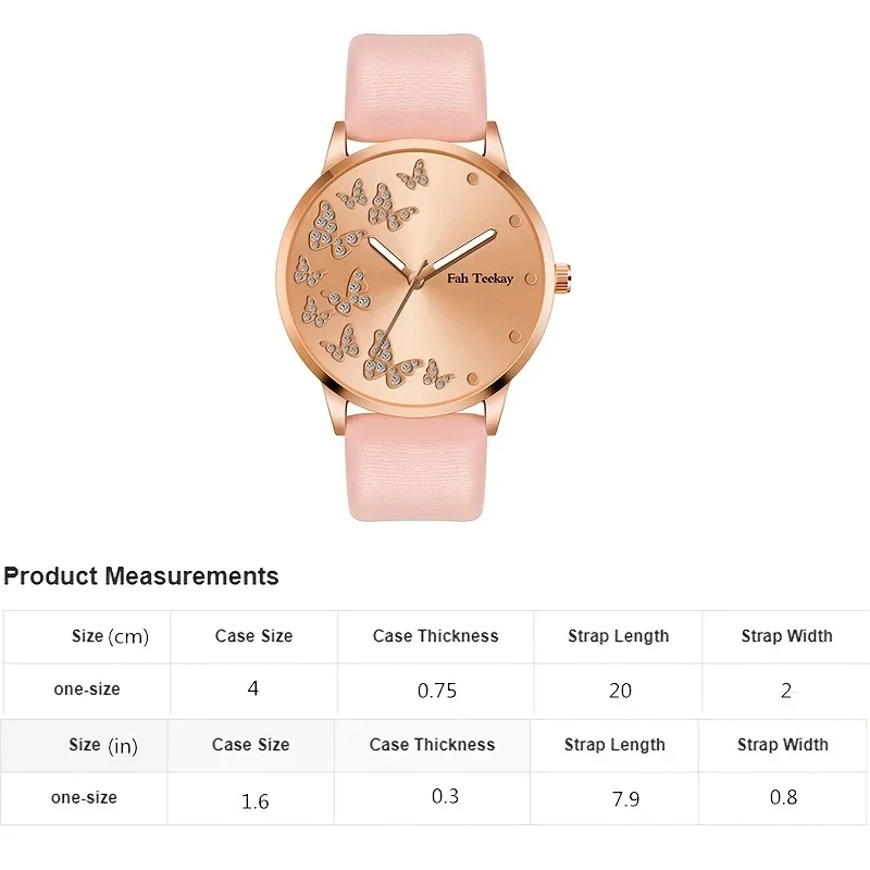 2pcs/set Butterfly Ladies Quartz Watches Fancy Women Watches Jewelry Sophisticated And Stylish Women Watch