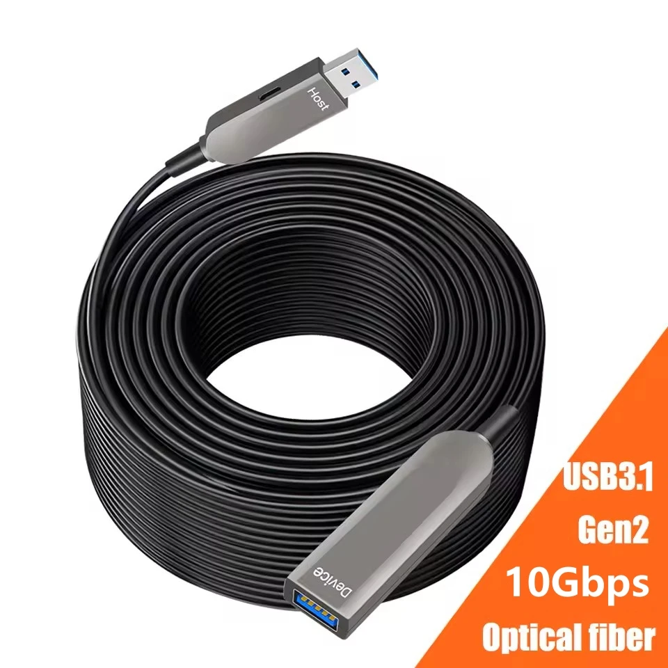 USB3.1 Male To Female Fiber Optic Extension Cable Type A 10Gbps USB3.0 Data Extension  Optic Compatible With USB2.0 for HDD Encl