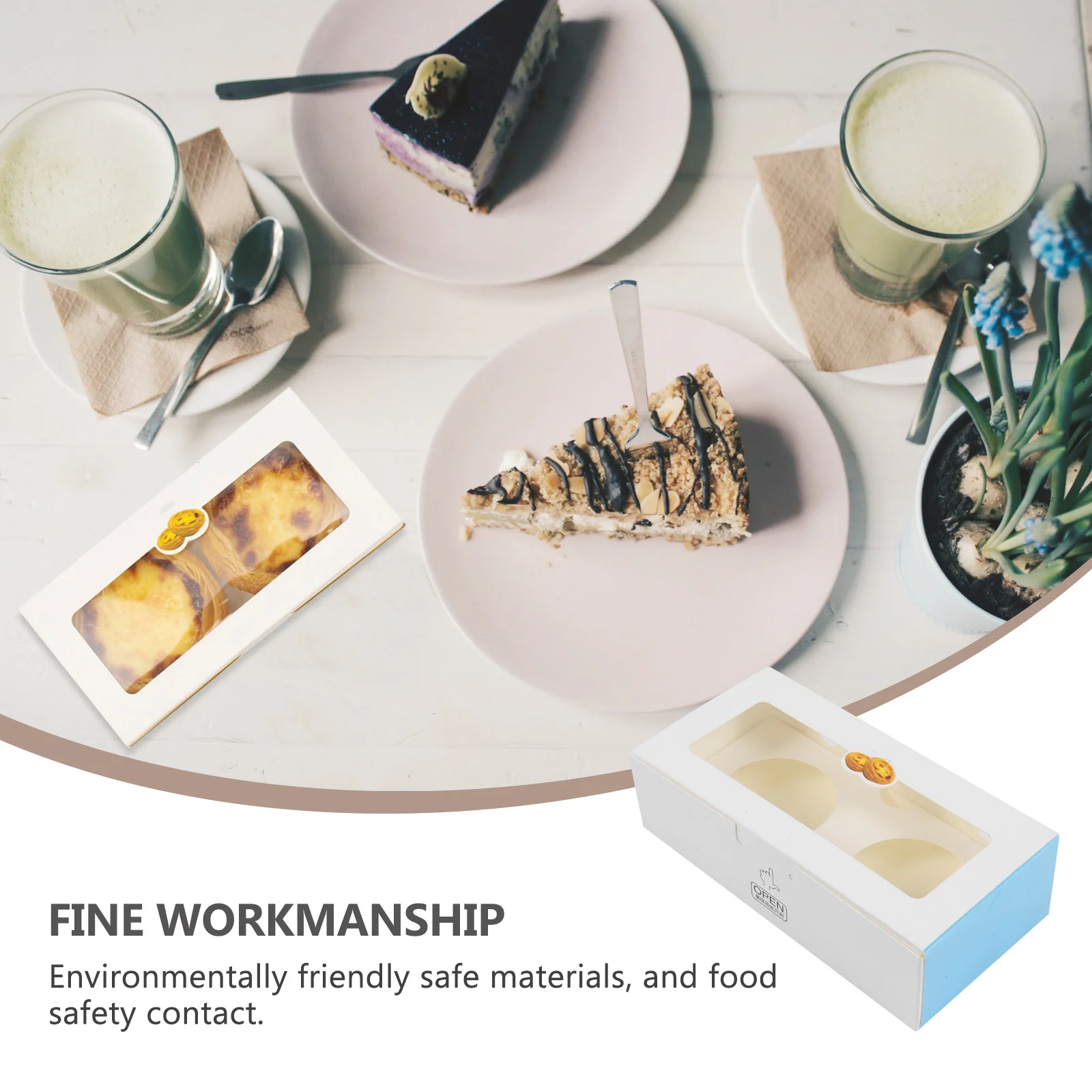 25 قطعة صناديق تورتة البيض نافذة واضحة تصميم حاويات الحلوى حاملات الكعك تخزين آمن للكب كيك البسكويت دش الزفاف #2