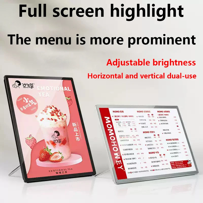 A4 Rechargeable Led Light Advertising Super Thin Frame Board Display Inner Film Exchangable For Restaurant Cafe Beer Bar Shop