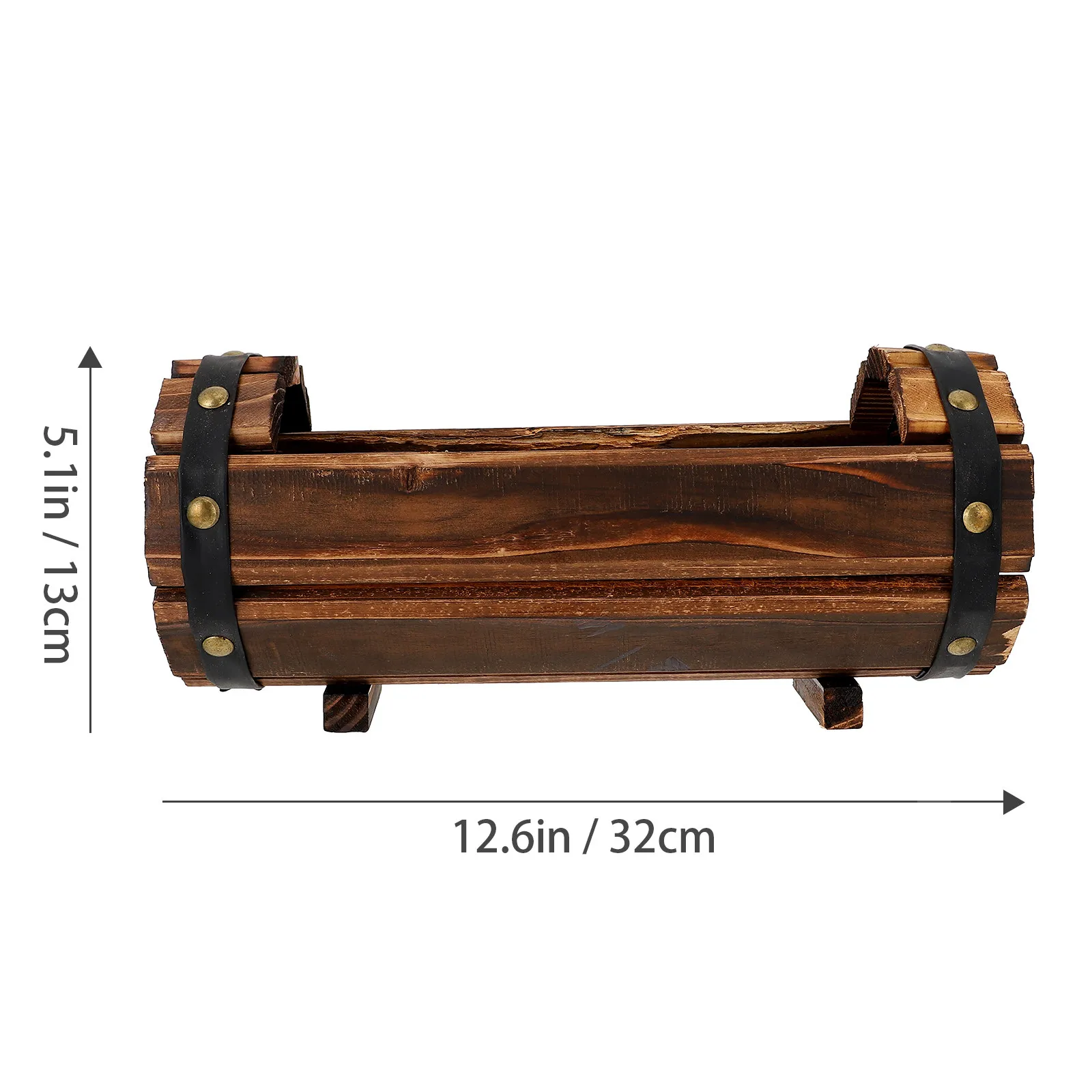 1Pcs Vintage Solid Wood Flower Box Retro Style Wooden Flower Pot for Succulents Herbs Vegetables Balcony Garden Home Decor