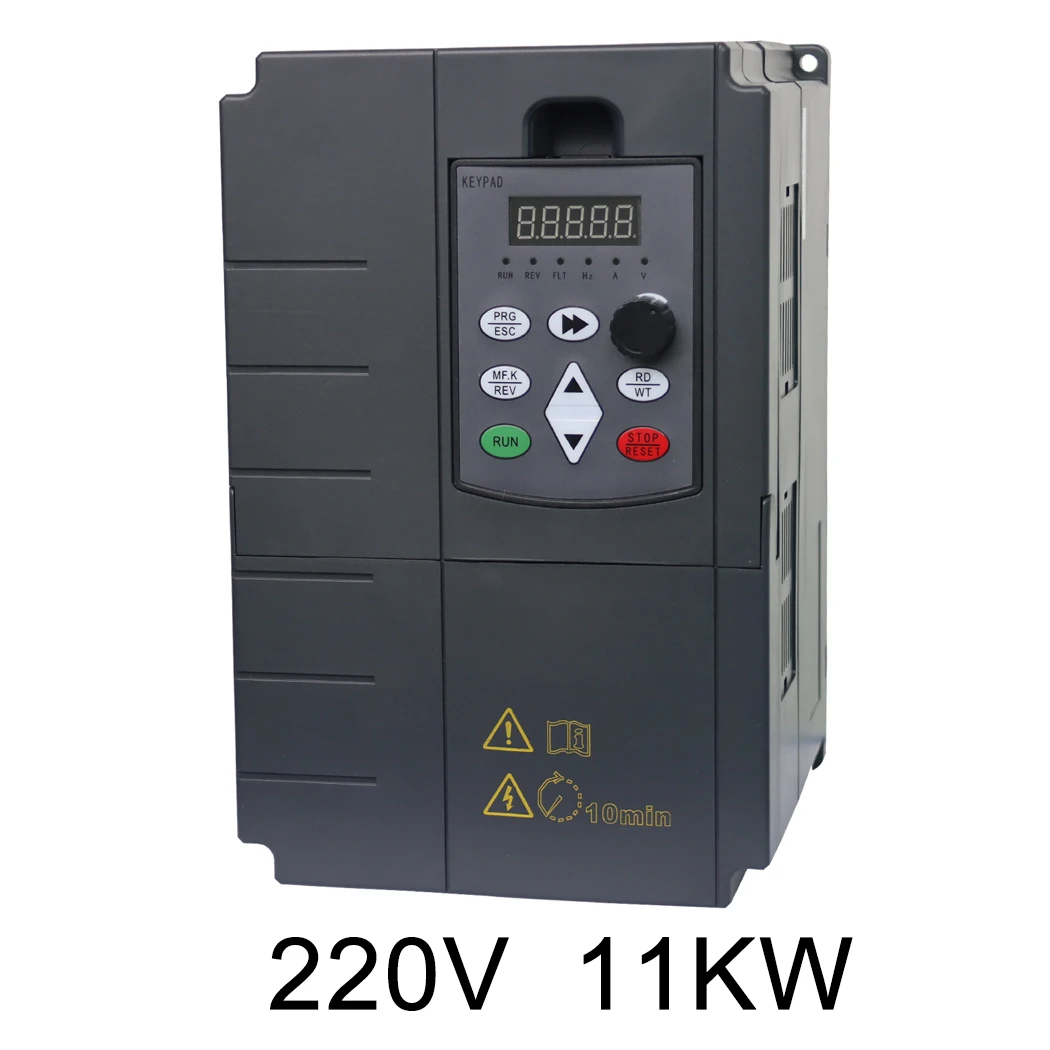 11kw 1ph 220V to 1ph 220V 15HP 42A VFD AC Frequency Inverter Single Phase Input 3 Phase Output Drives Frequency Converter