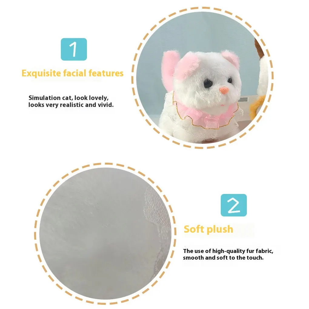 Gehendes Katzenspielzeug, realistische Roboterkatze mit interaktiver Plüschkörper, realistische Roboterkatze