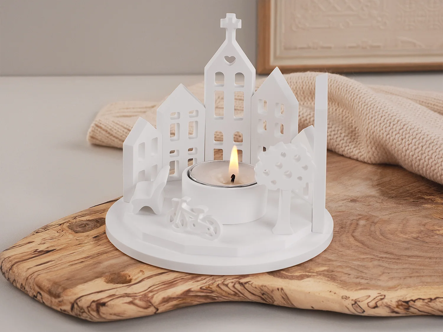 Hollow House Design Tealight Candle Holder Silicone Mold DIY Castle Ornaments Gypsum Pouring Resin Mold Home Decor Holiday Gifts