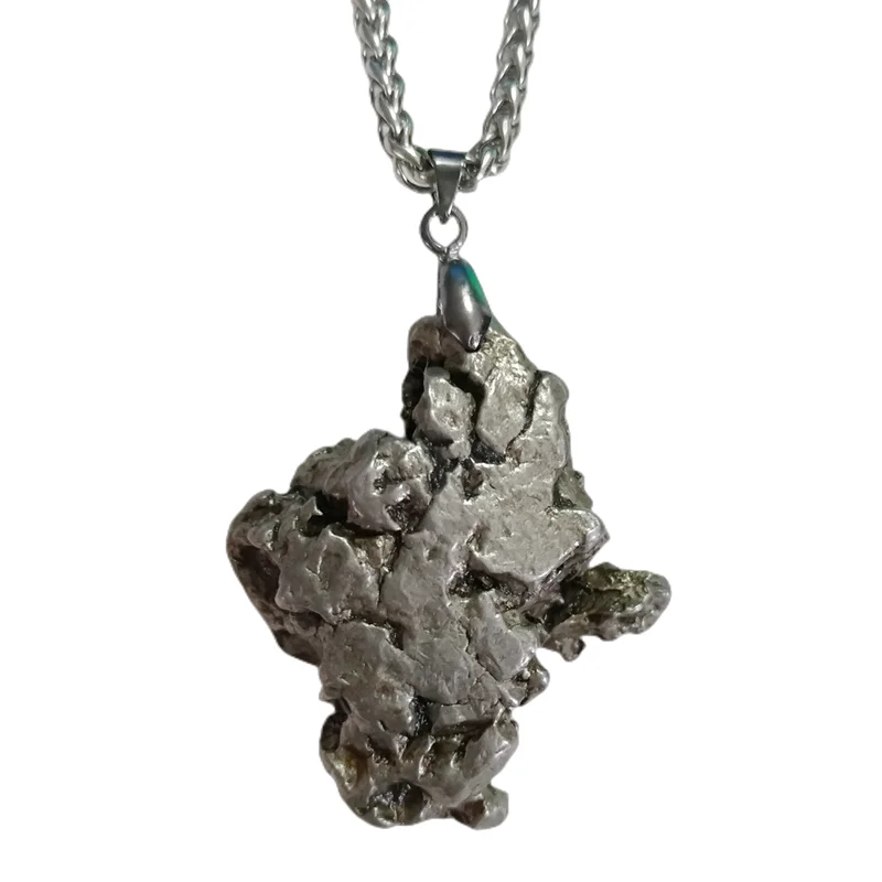 Campo Del Cielo Argentine Iron Meteorite Pendant Natural Meteorite Material Sample Iron Meteorite Necklace