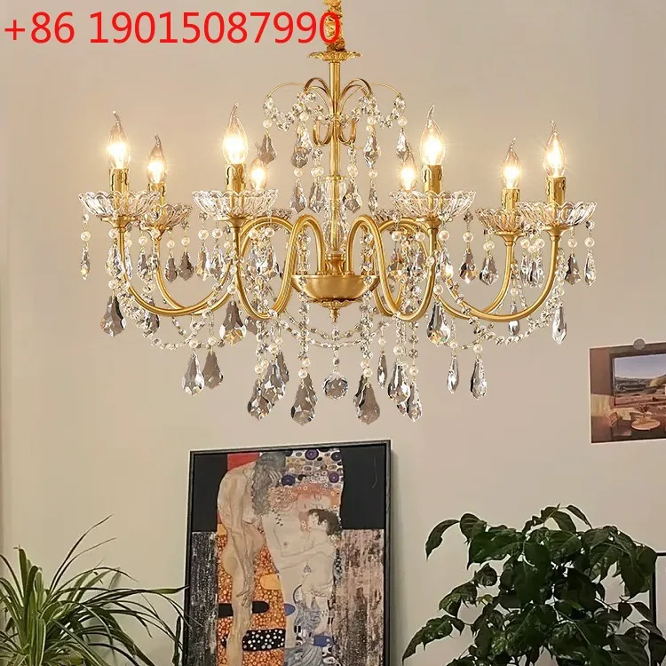 

Хрустальная люстра из кованого железа для гостиной, романтическая спальня, детская комната принцессы, лампы для дочери