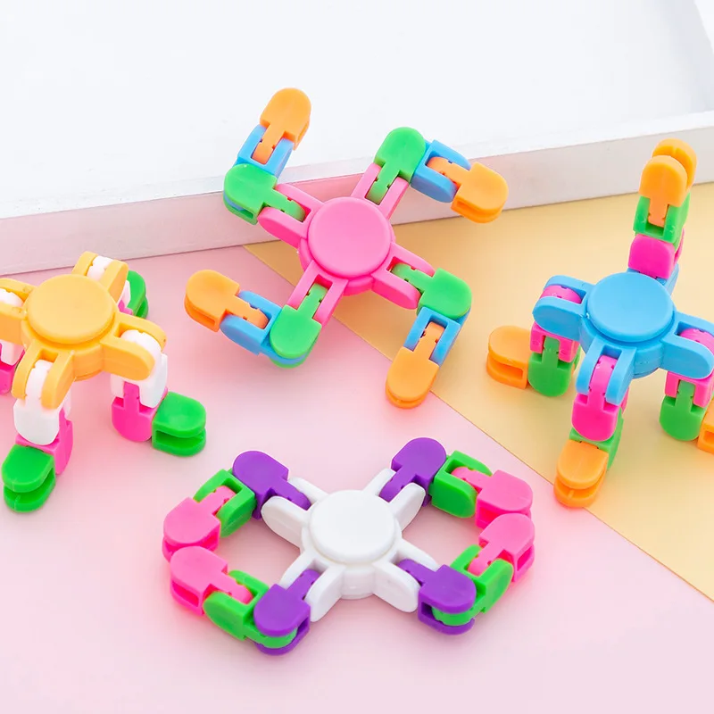 DIY Deformable Chain Fidget Spinner Stress Relief Decompression Toy Parent-child Games Desk Toy For Kids Birthday Party Gifts