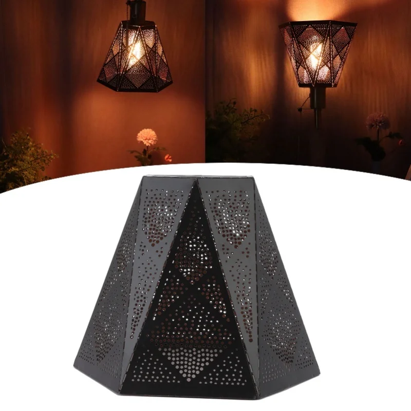 

Lamp Shade Wrought Iron Hollow Design Modern Style Corrosion Resistant Table Lamp Shade For E27 E26 Lamp Holder