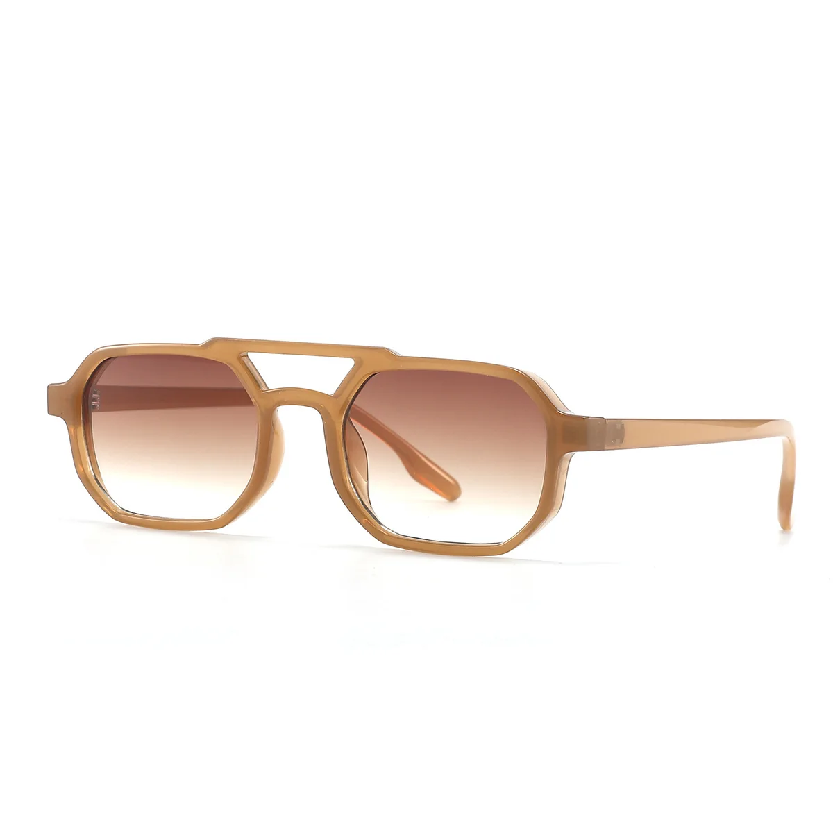 خمر جسور مزدوجة النساء الرجال مربع النظارات الشمسية موضة واضح المحيط عدسة النظارات تتجه المسامير نظارات شمسية UV400 #2