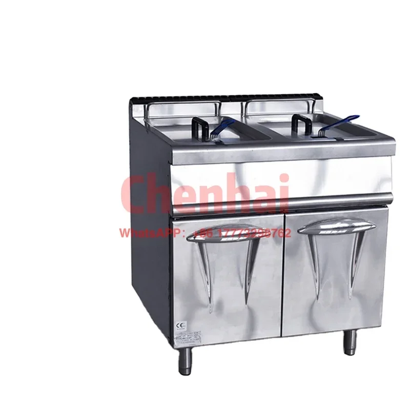 Hot sale customize commercial deep fryer machine gas burger maker and chip fryer double commercial deep fryer sale