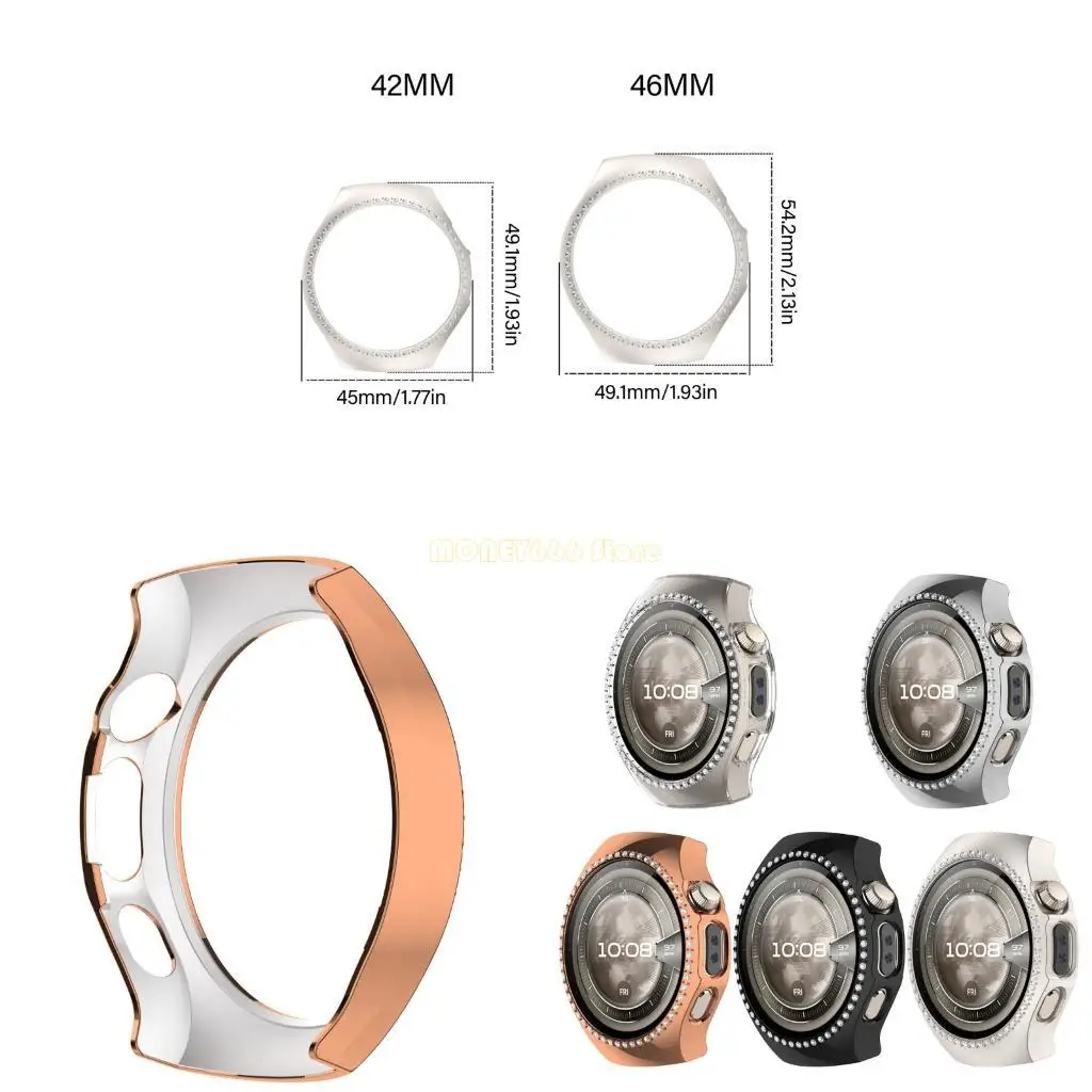 F62C 케이스 Smartwatch PC 케이스 충격 방지 커버 시계 5 용 전방위 보호 범퍼 프레임 42mm 46mm