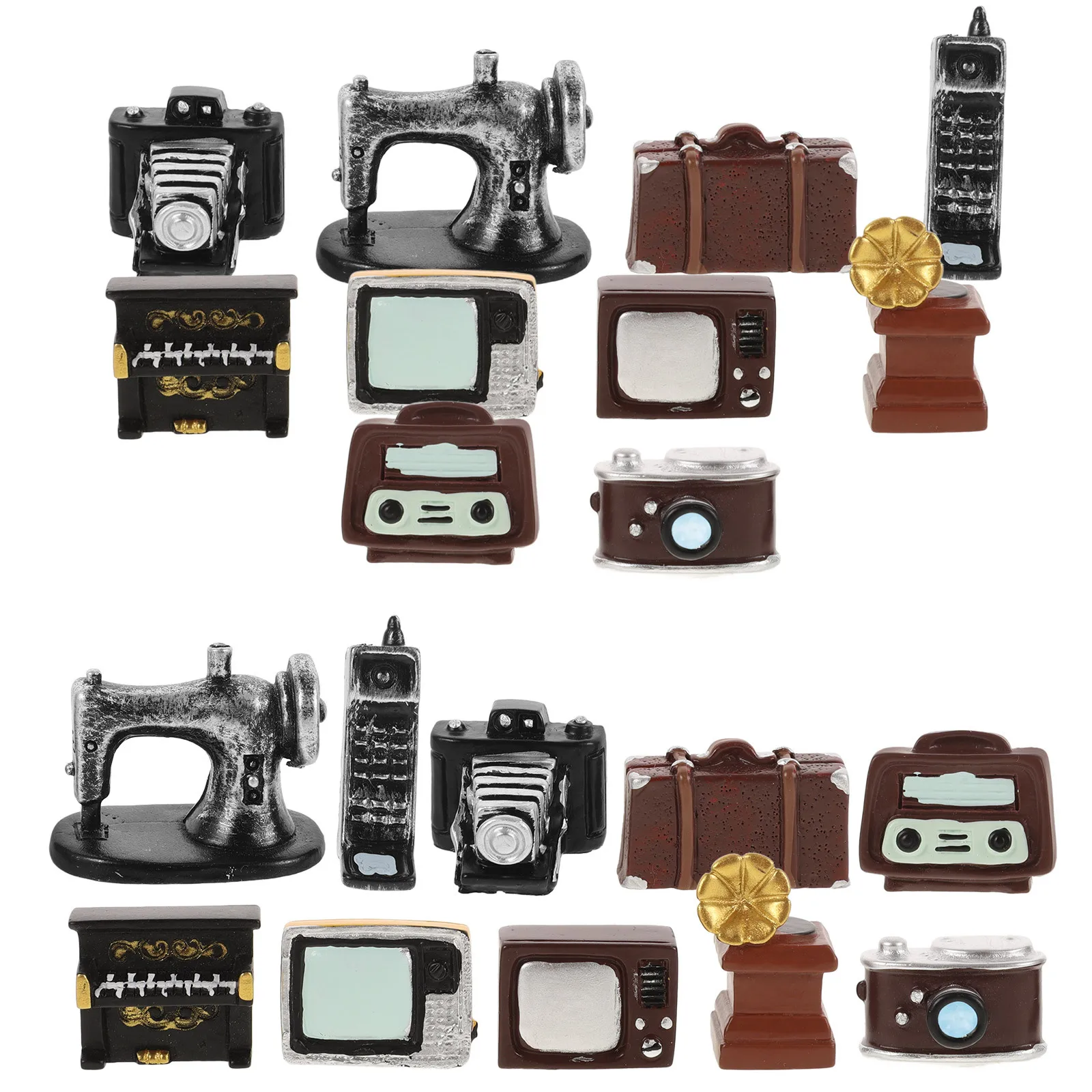 ชุดเฟอร์นิเจอร์ย้อนยุค 1 ชุด อุปกรณ์ตกแต่งขนาดเล็ก น่ารัก เครื่องใช้ไฟฟ้าขนาดจิ๋ว สำหรับตกแต่งบ้าน DIY ตกแต่งโต๊ะทำงาน ของขวัญสำหรับเด็กในโอกาสจบการศึกษา