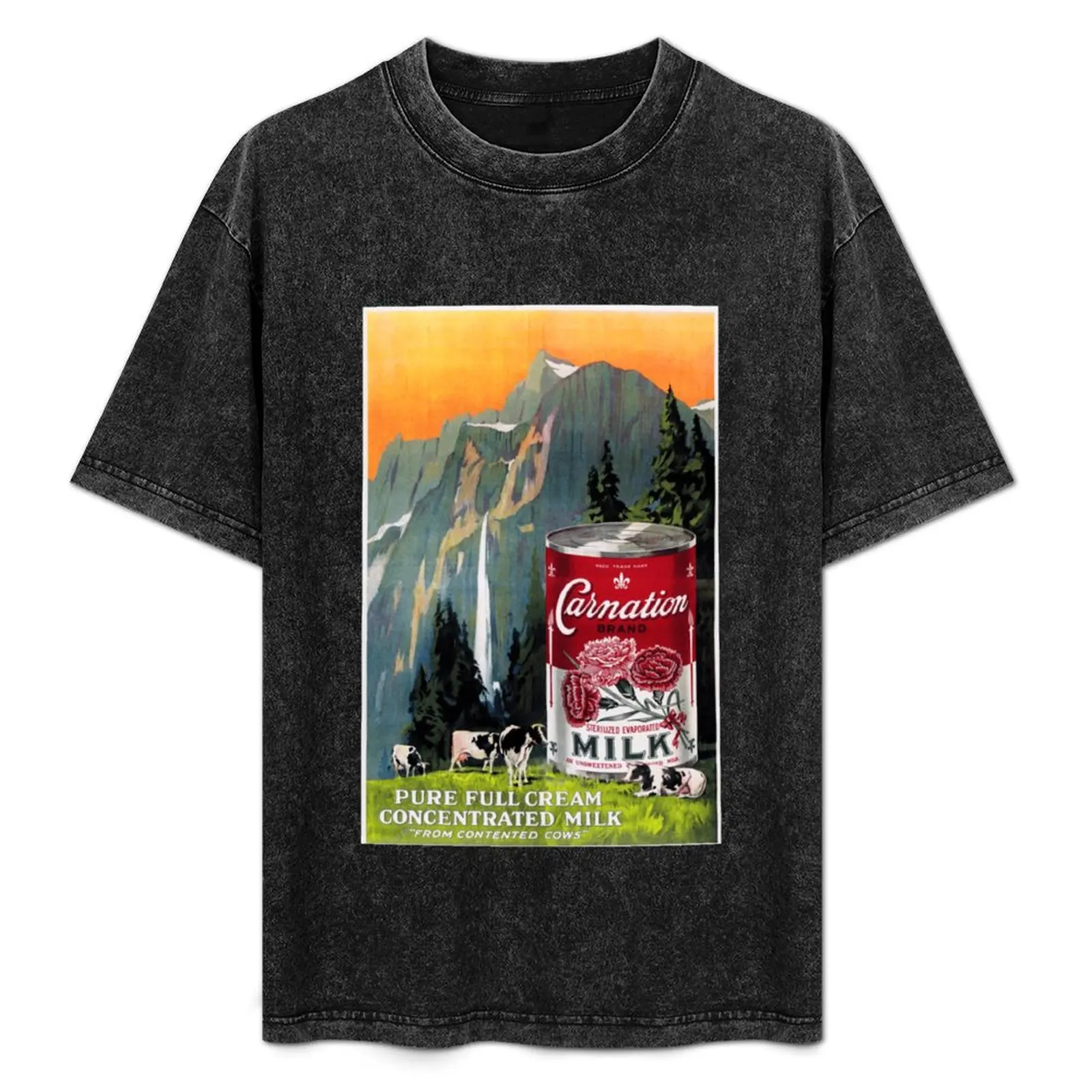 CARNATION Full Cream Evaporated Milk Vintage Food Advertisement Art T-Shirt Funny t-shirt summer tops luxury clothes men