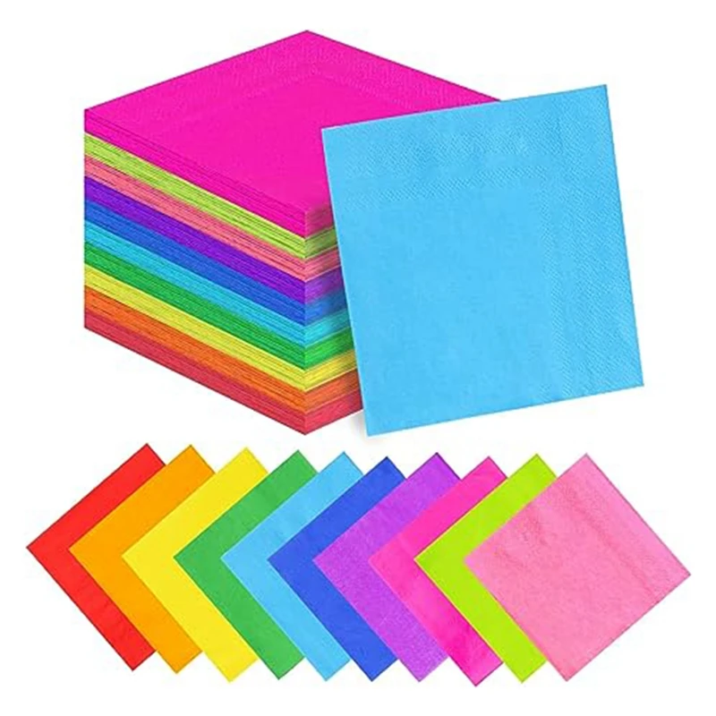 200 Count Cocktail Napkins Disposable Napkins Double Layer Printed Paper Napkins Tissue for Home and Favors-A78U