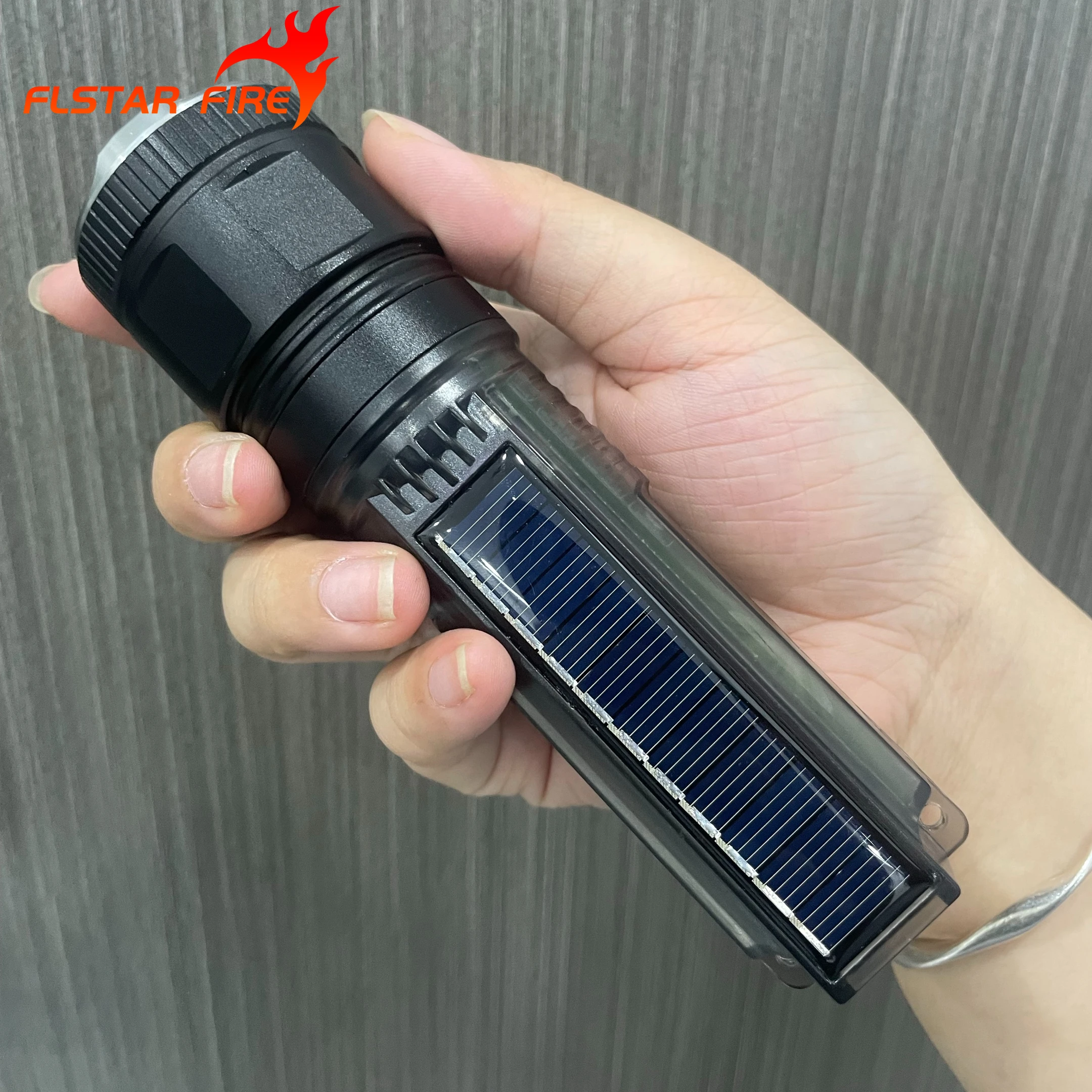 Solar Energy Outdoor Flashlight Power Bank Telescopic Zoom USB Charging Waterproof Portable Emergency Home Torch Camping Hiking