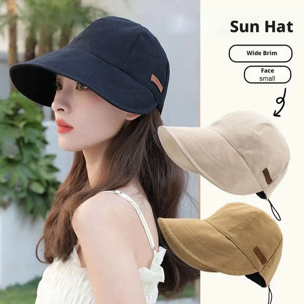 Foldable Wide Brim Sun Hat Drawstring Adjustable Caps for Men Women Beach Hats Summer Quick-drying Visors Fisherman Cap
